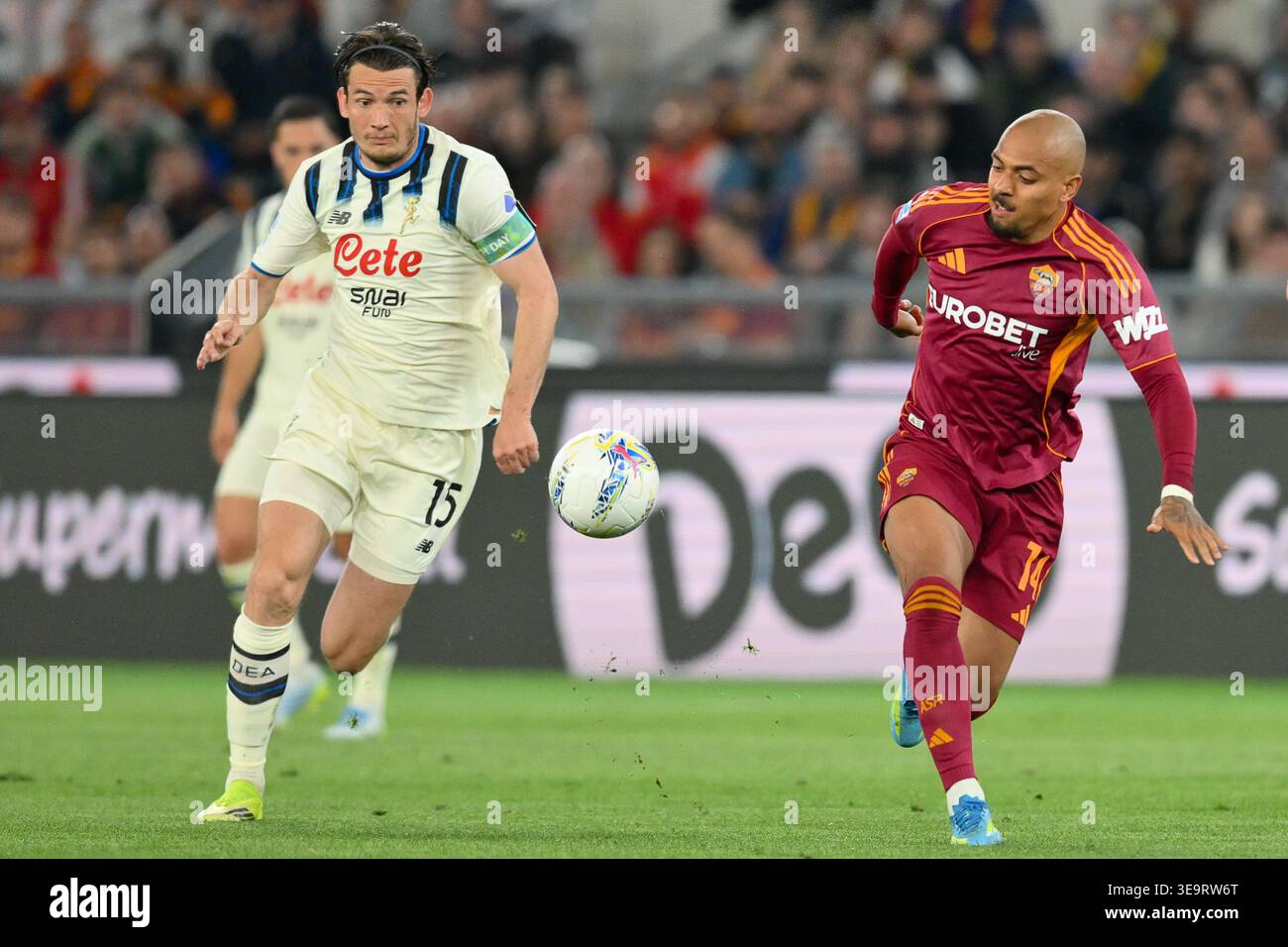 Olimpico Stadium, Rome, Italy - Marten de Roon of Atalanta BC under ...