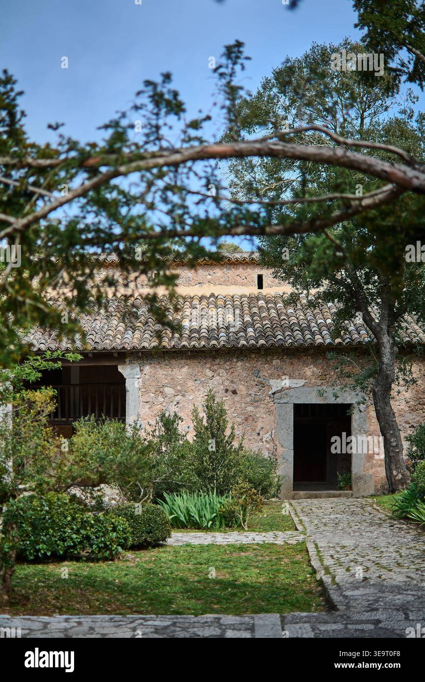 Rustic Monestary The rustic stone architecture of the historic Santuari de Lluc ...