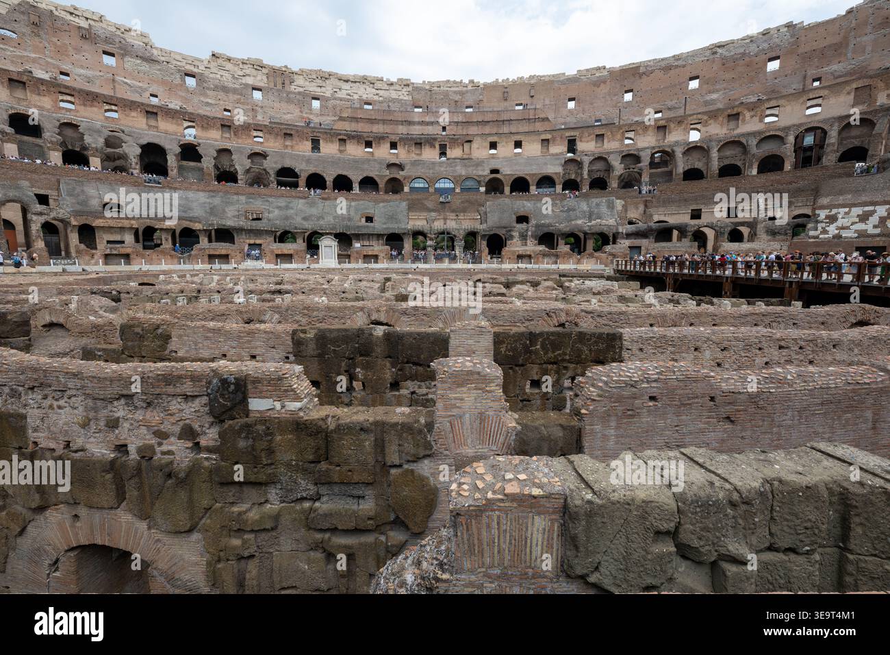 Rome Italy Aug 28 2025 Interior Of The Colosseum In Rome Showing rome-italy-aug-28-2025-interior-of-the-colosseum-in-rome-showing