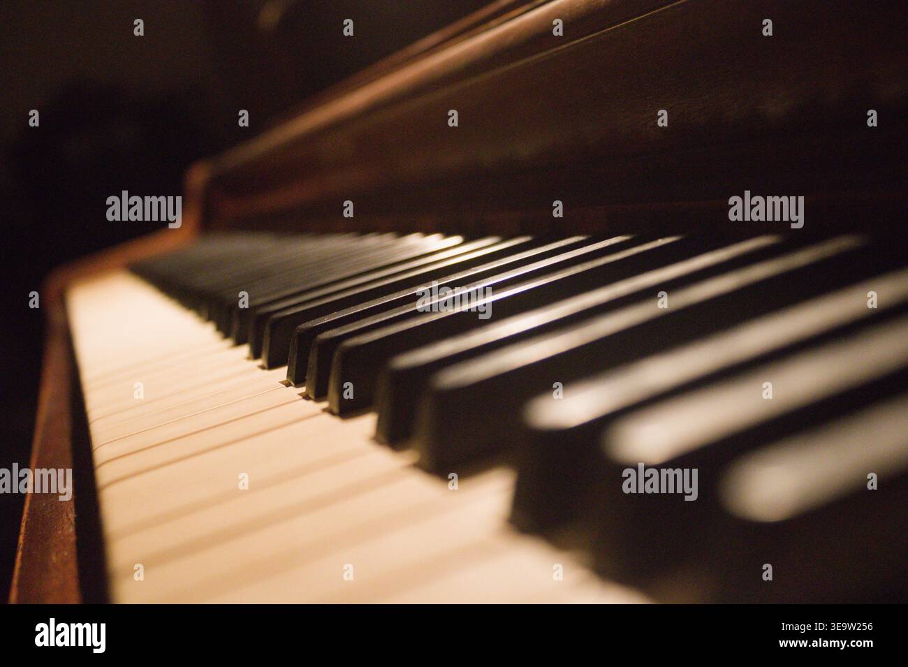 Piano in the dark Stock Photo