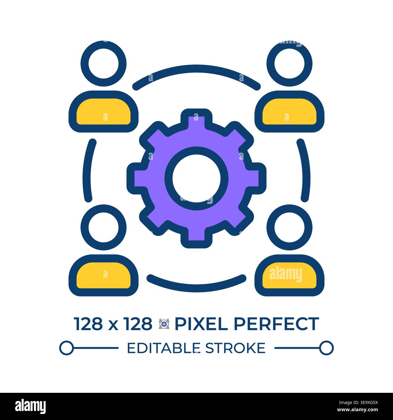 Coordination pixel perfect line color icon Stock Vector