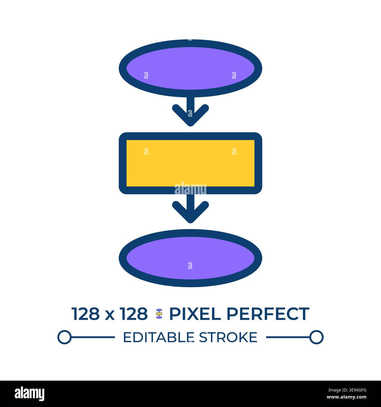 Process flowchart pixel perfect line color icon Stock Vector Image ...