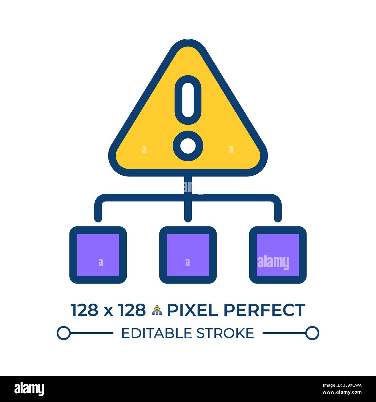 Risk structure diagram pixel perfect line color icon Stock Vector