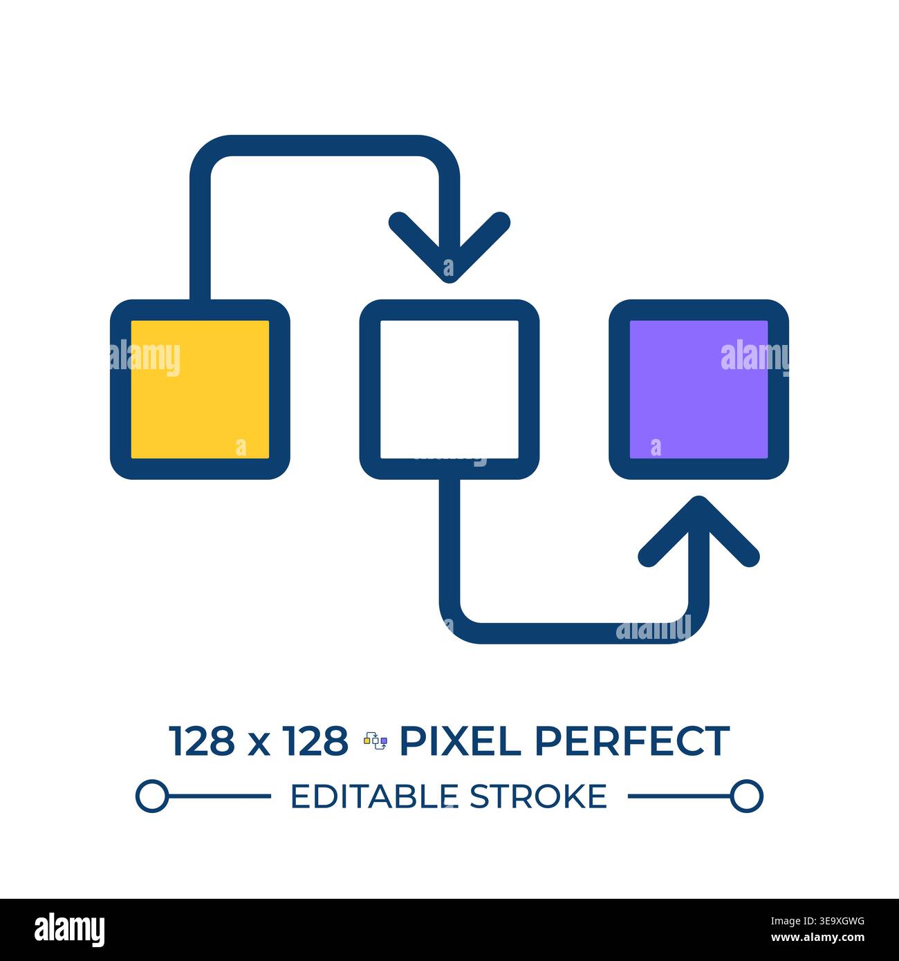 Sequence pixel perfect line color icon Stock Vector