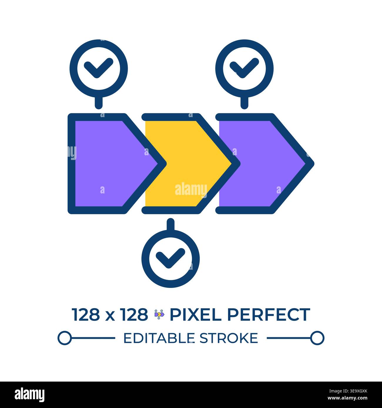 Chain pixel perfect line color icon Stock Vector