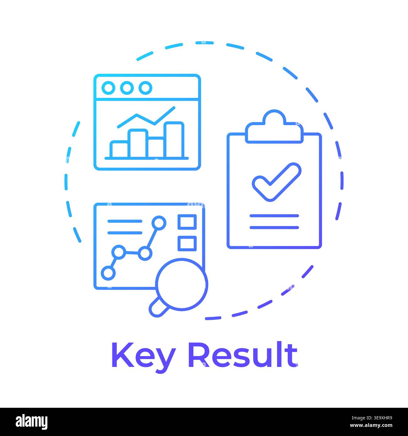 Key result blue gradient concept icon Stock Vector