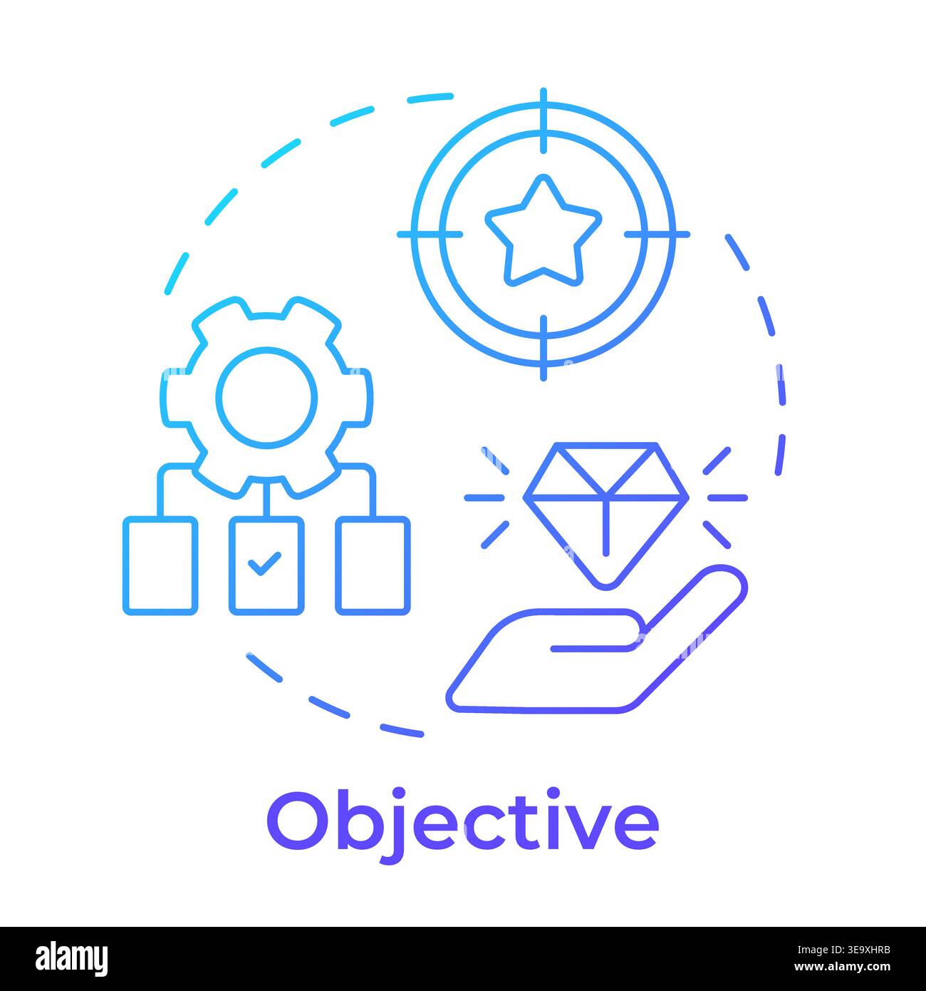 Objective blue gradient concept icon Stock Vector