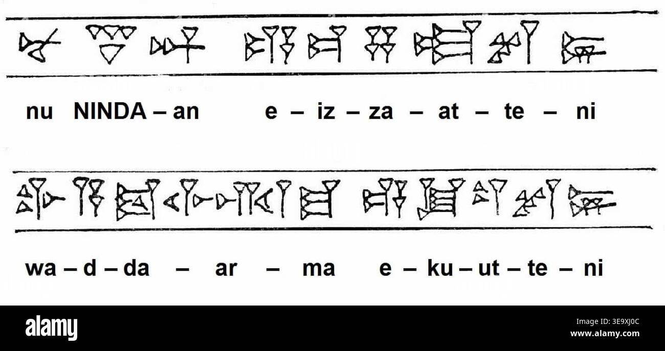 This archival image showcases the cuneiform inscription of a sentence ...