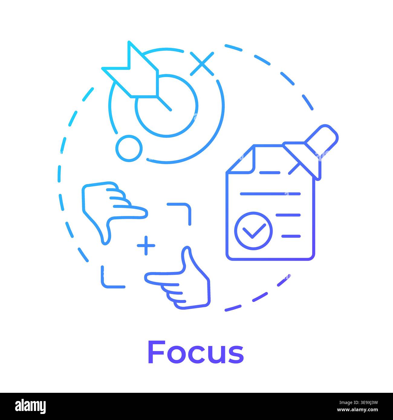 Focus blue gradient concept icon Stock Vector