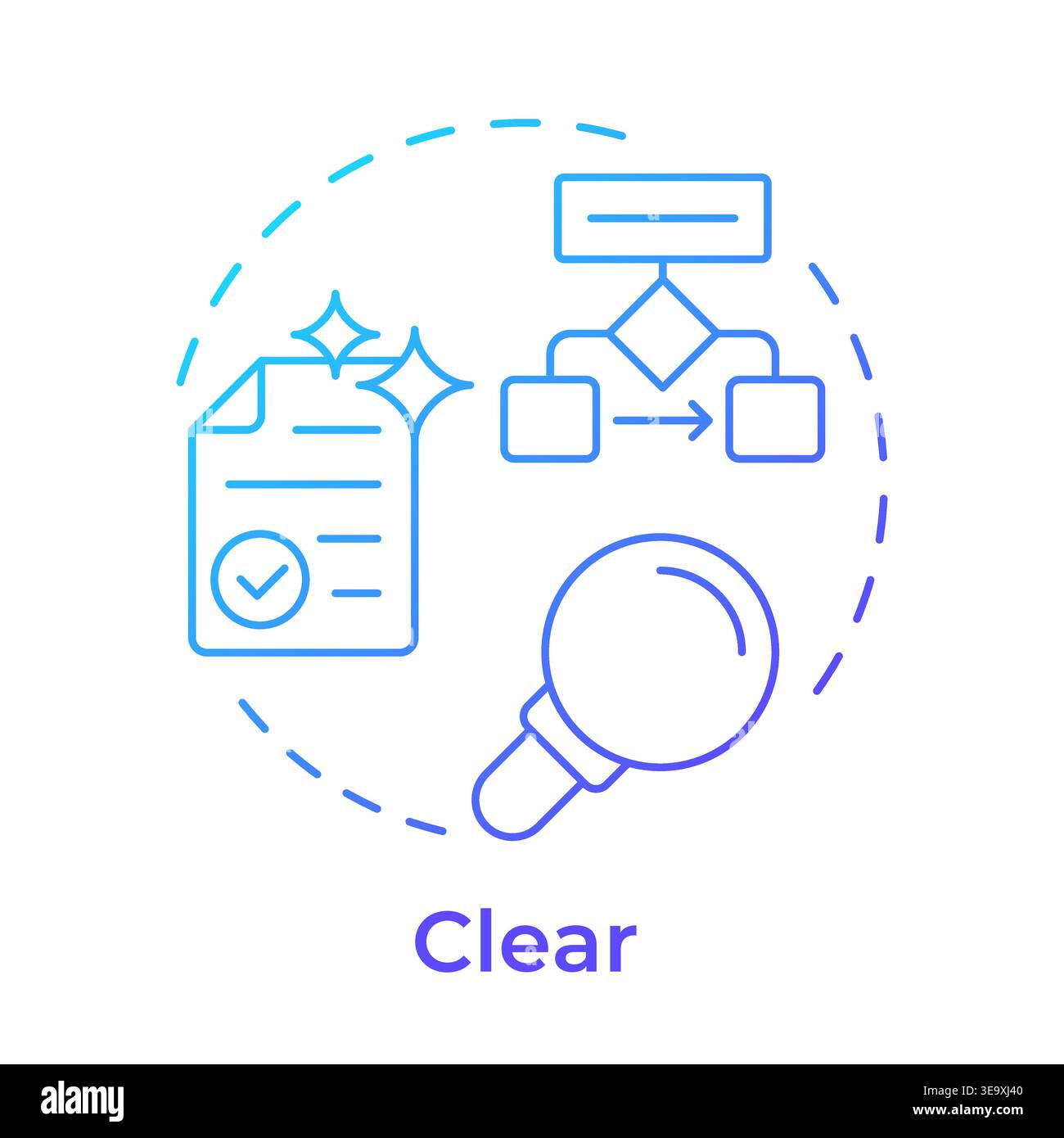 Clear blue gradient concept icon Stock Vector