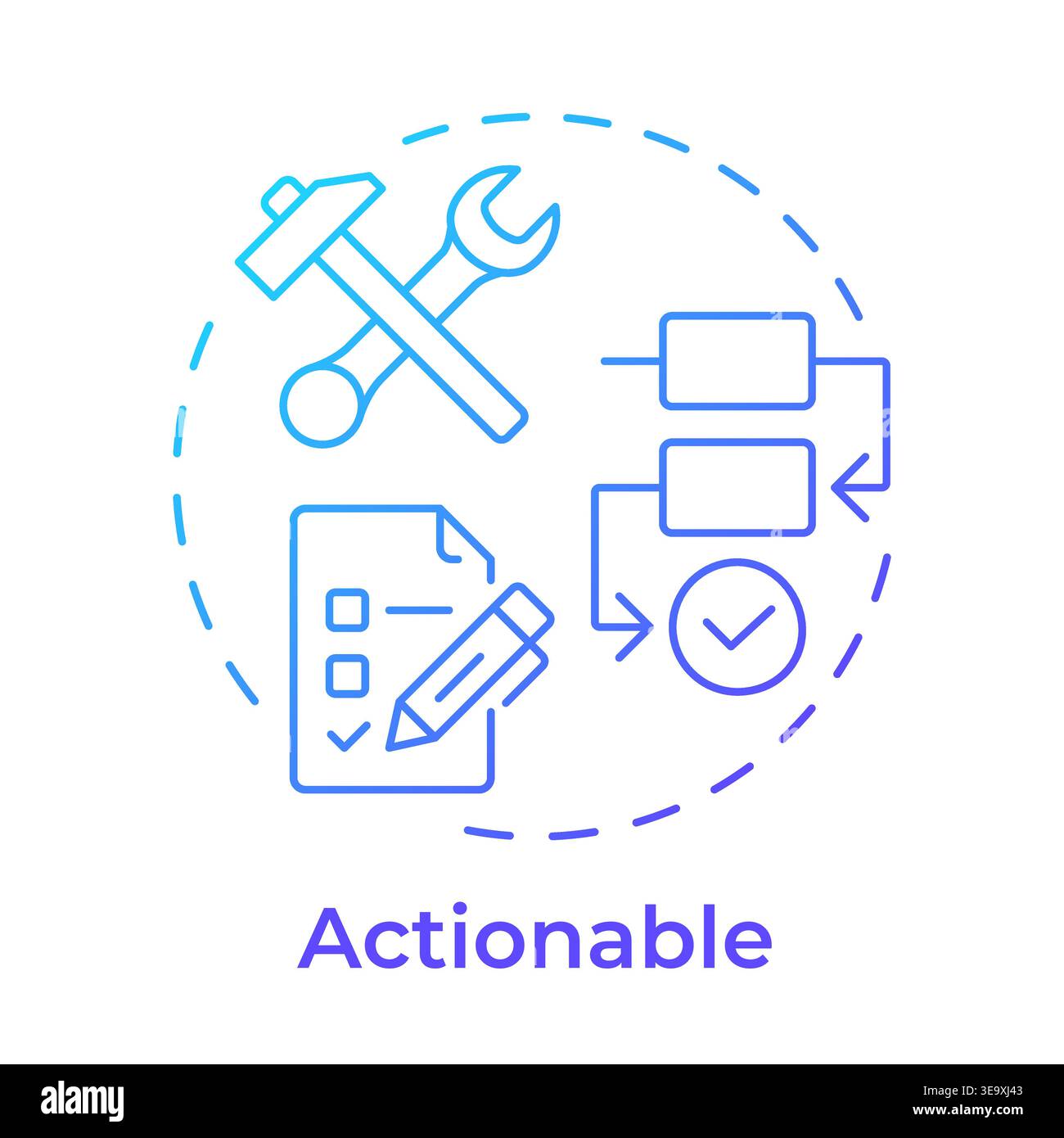 Actionable blue gradient concept icon Stock Vector
