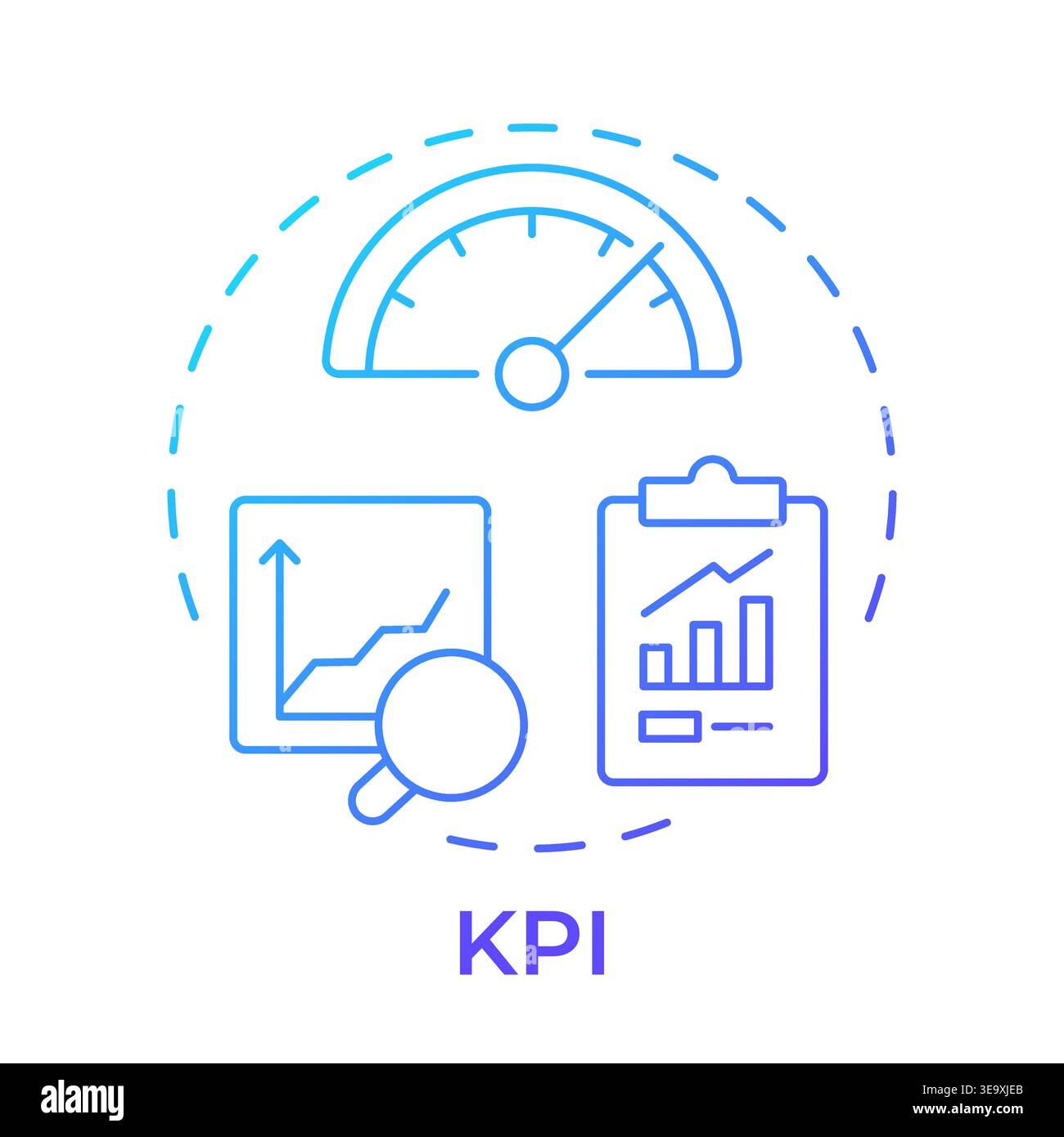 KPI blue gradient concept icon Stock Vector
