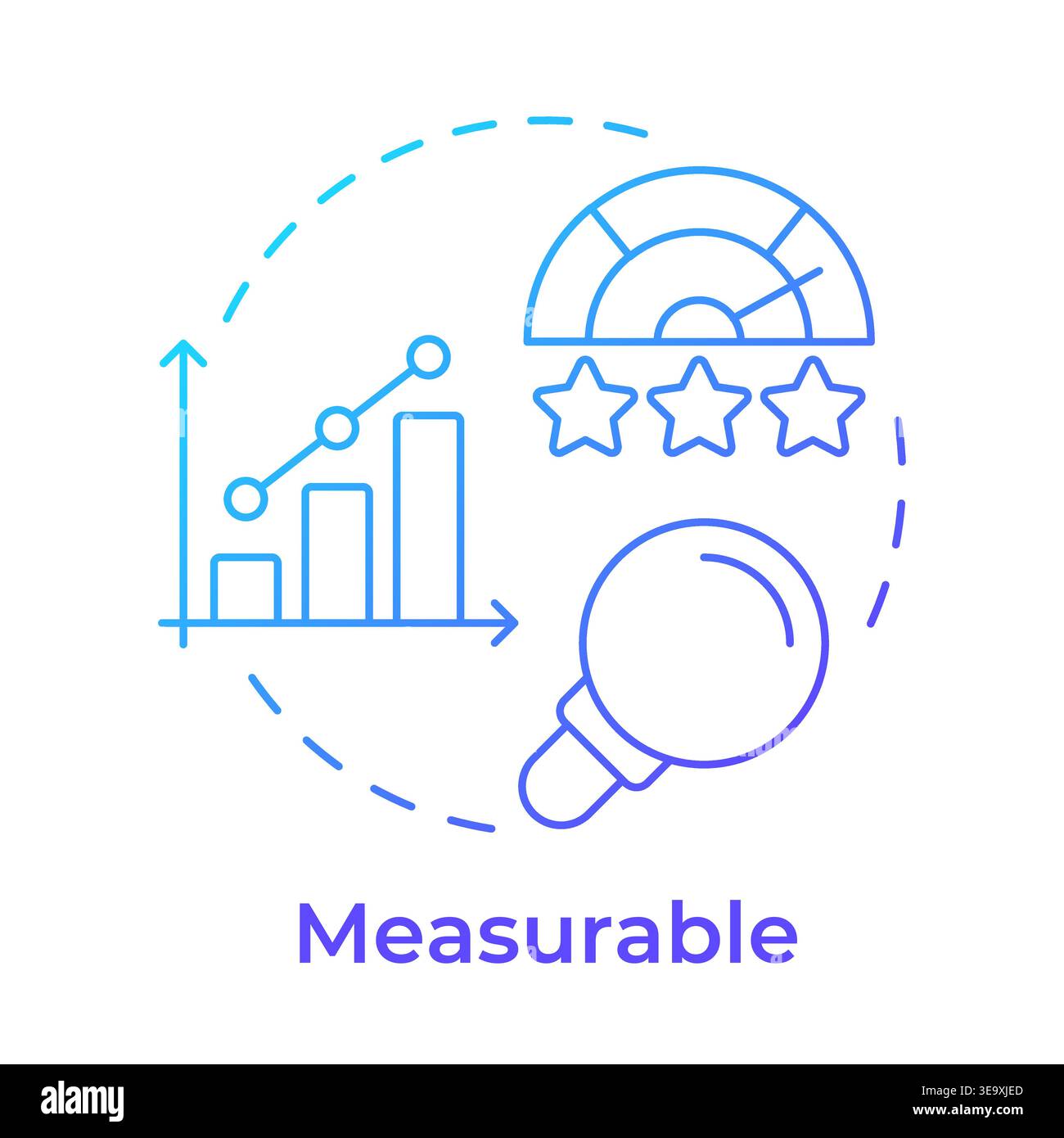 Measurable blue gradient concept icon Stock Vector
