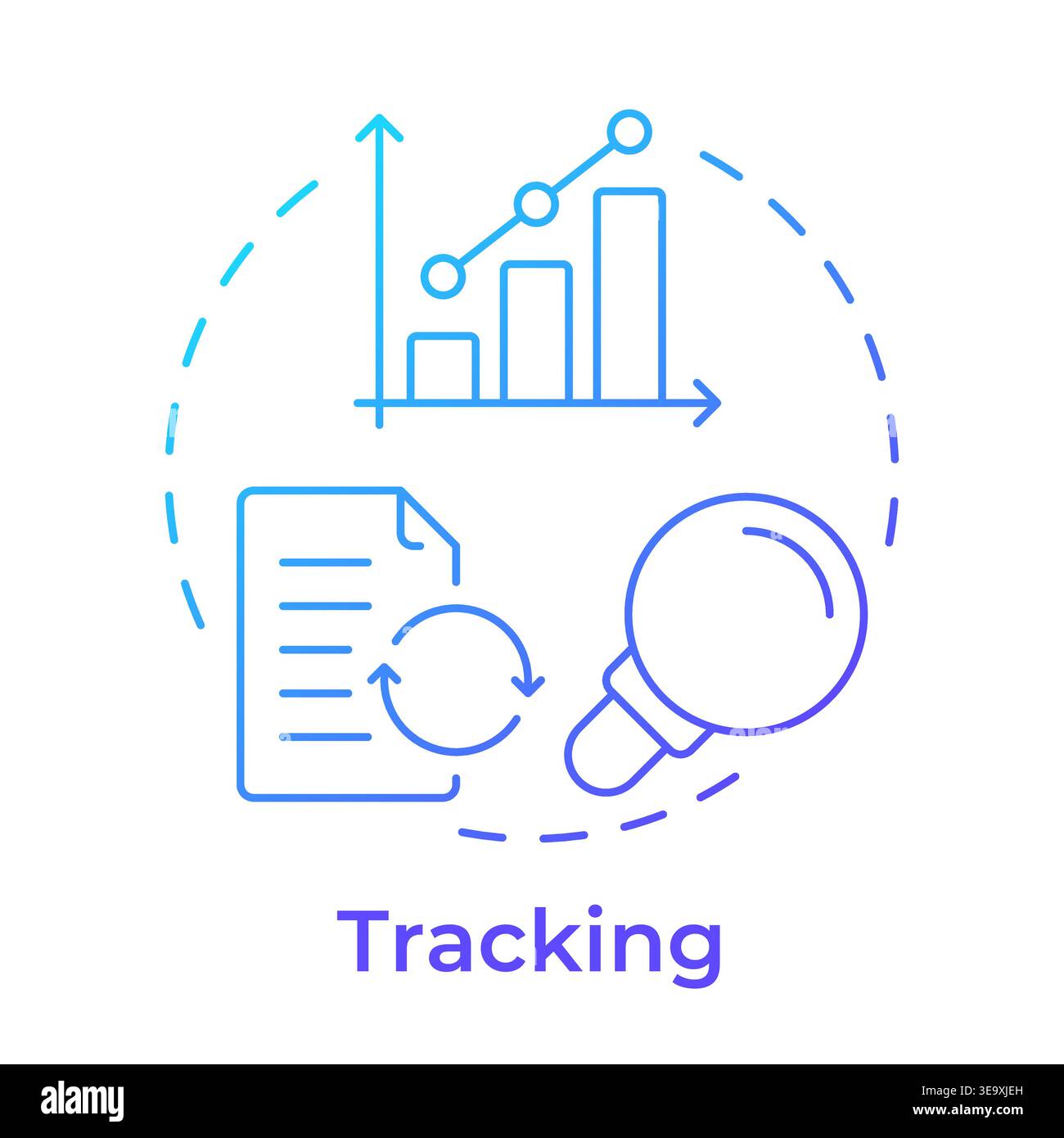 Tracking blue gradient concept icon Stock Vector