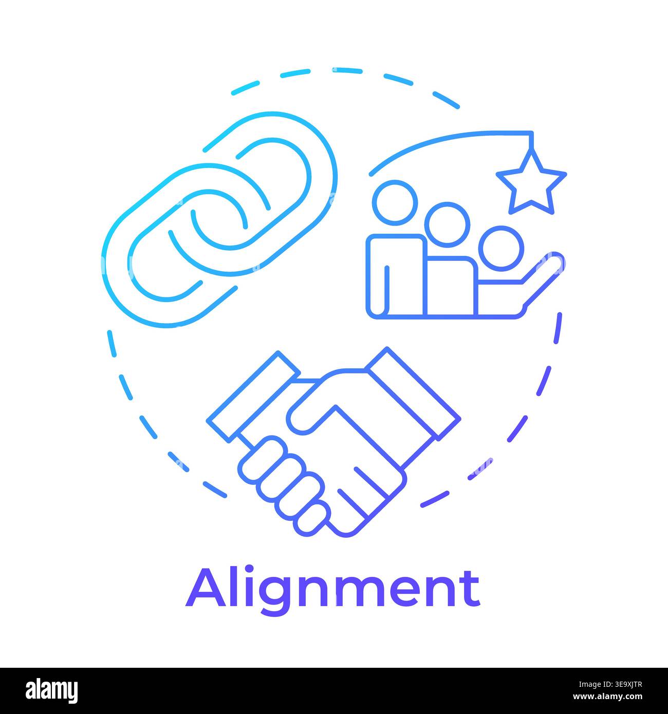 Alignment blue gradient concept icon Stock Vector