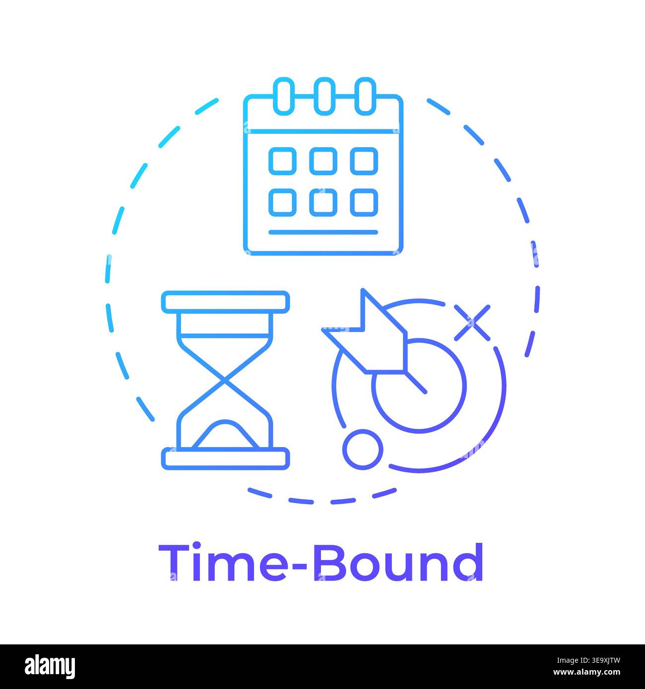 Time bound blue gradient concept icon Stock Vector