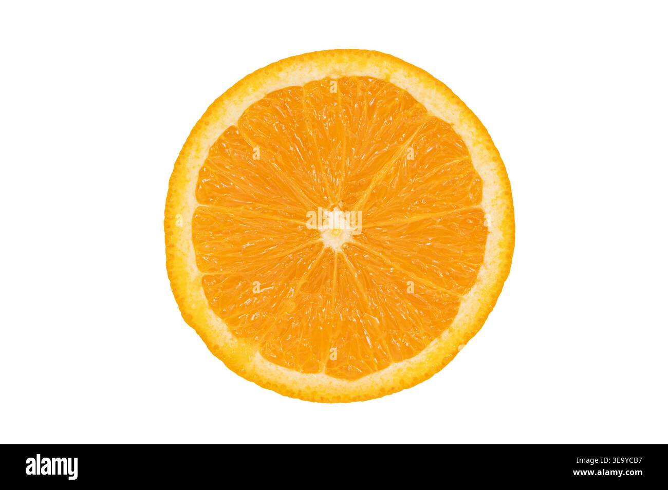 Fresh orange slice isolated on white background. Stock Photo