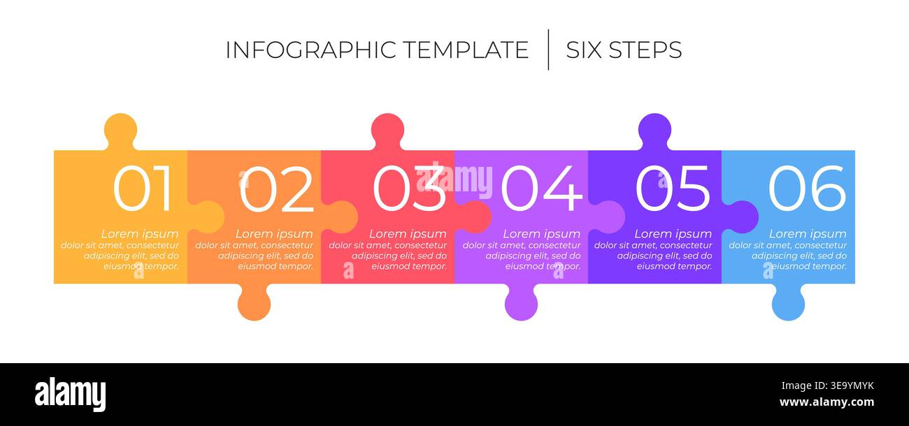 6 steps infographic template. Stock Vector