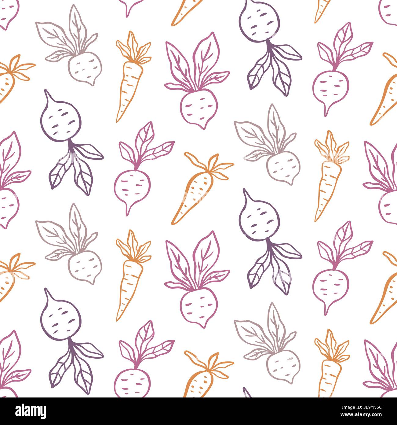 Seamless vegetable pattern vector background Stock Vector