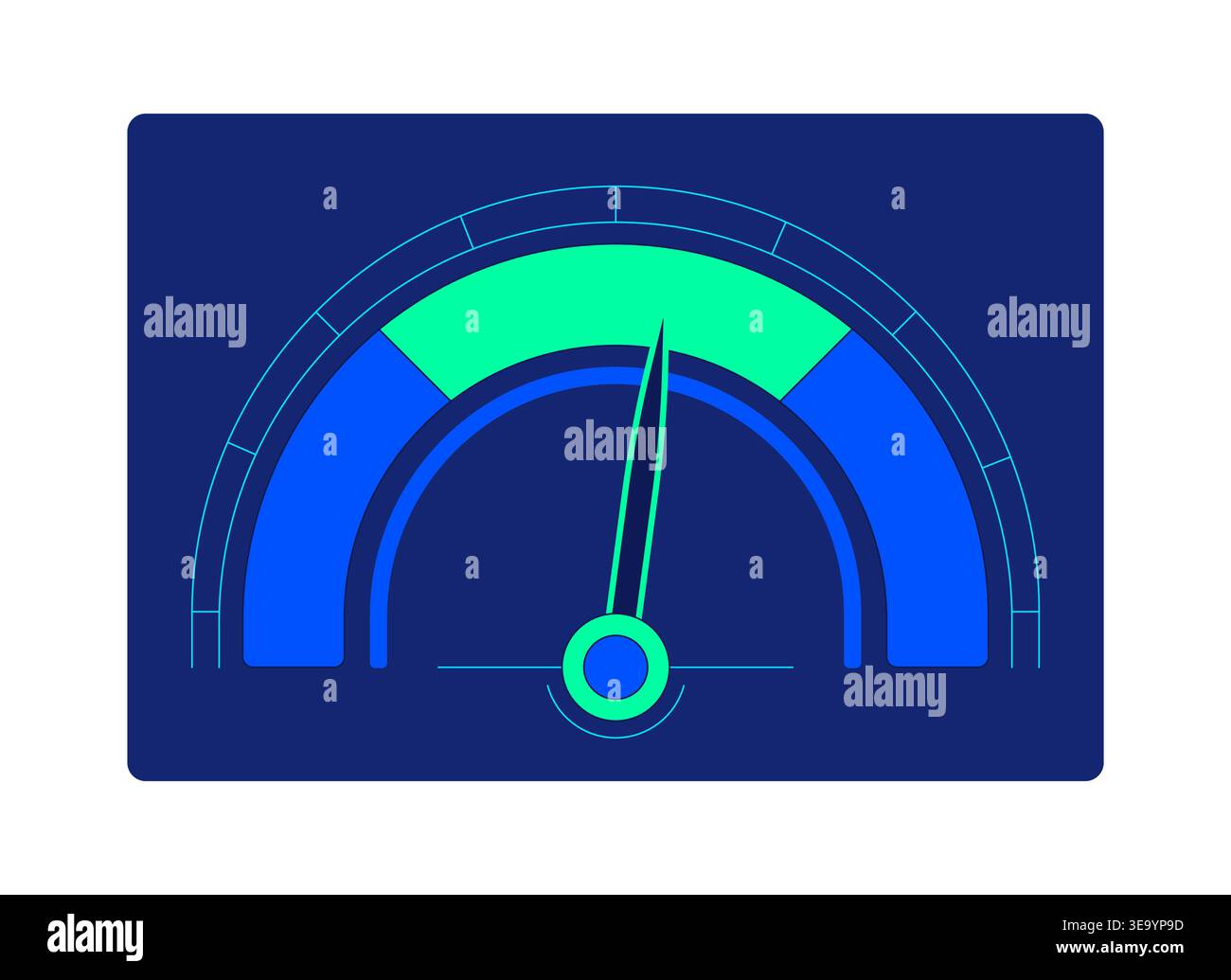 Semi circular gauge meter neon dashboard UI element Stock Vector