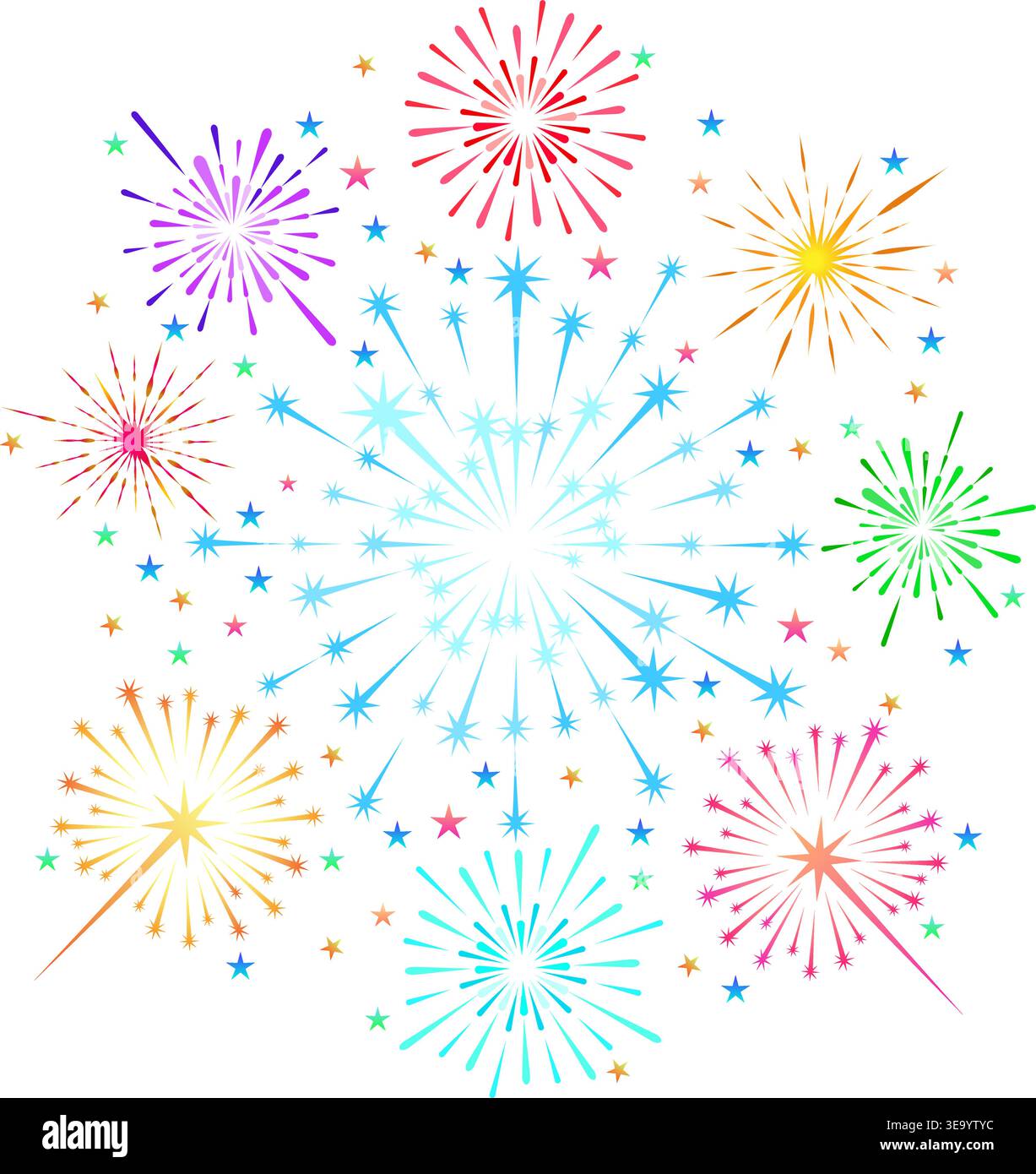 Colorful fireworks, party sparks Stock Vector