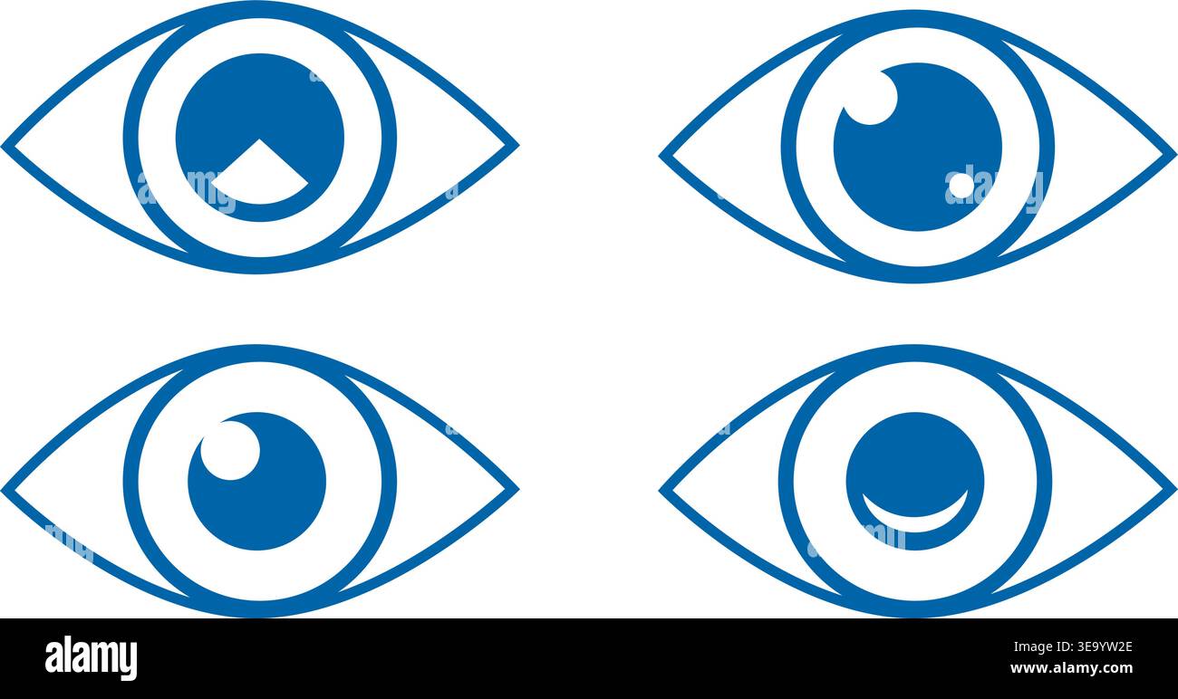 Eye icon set Stock Vector