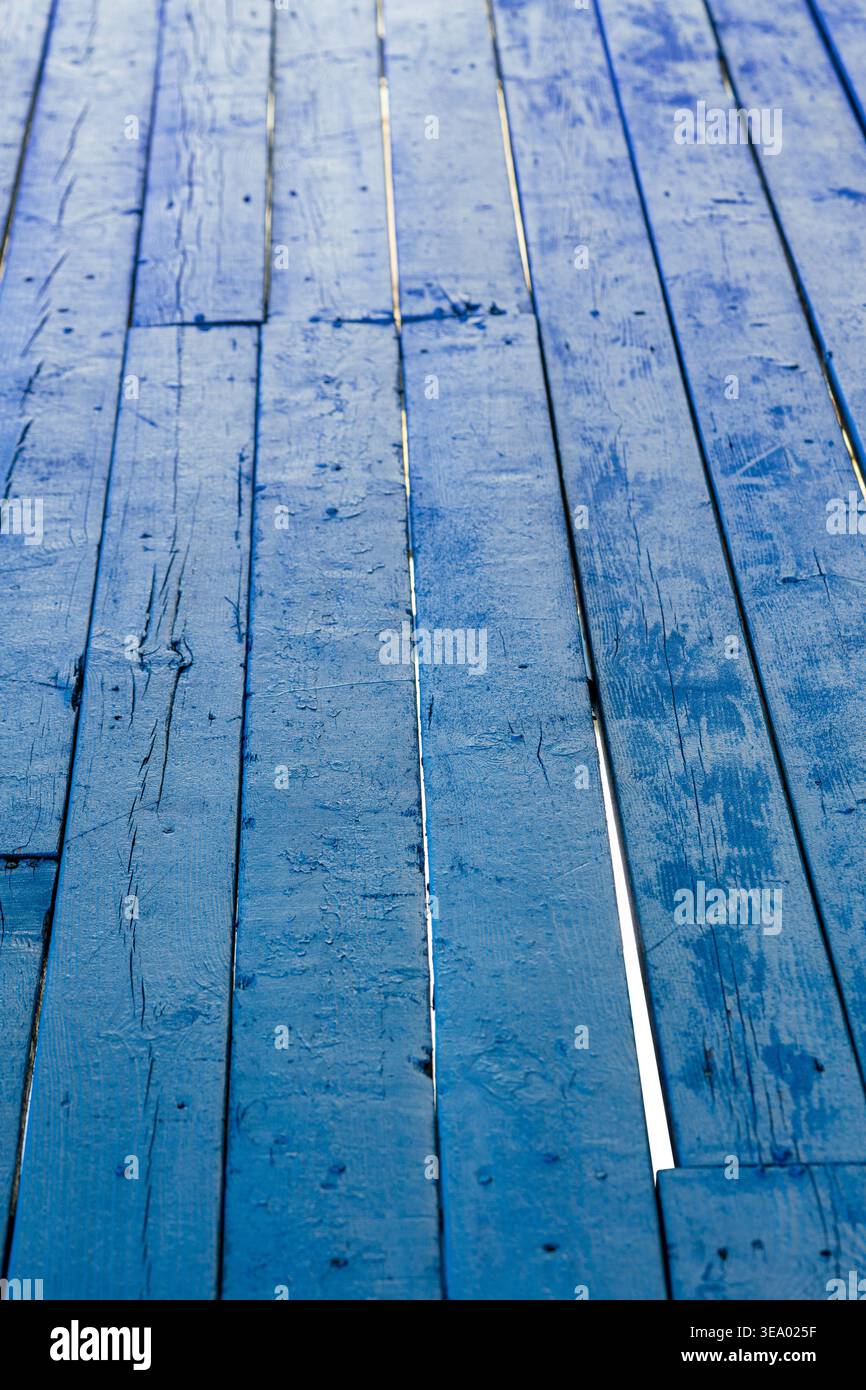 Blue wooden planks texture background Stock Photo