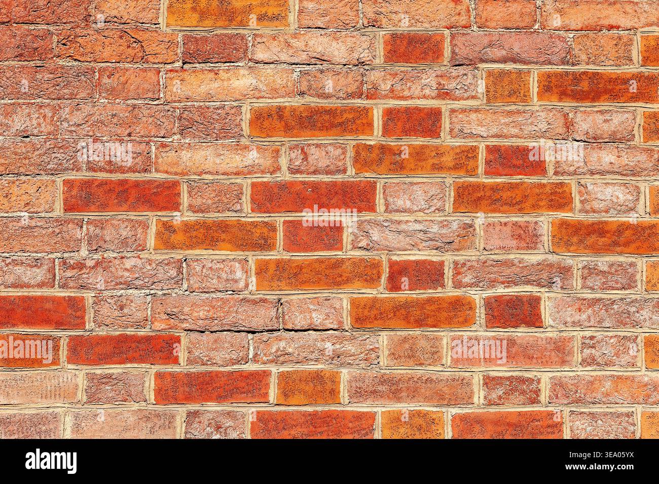 Old red bricks in the wall as creative background Stock Photo