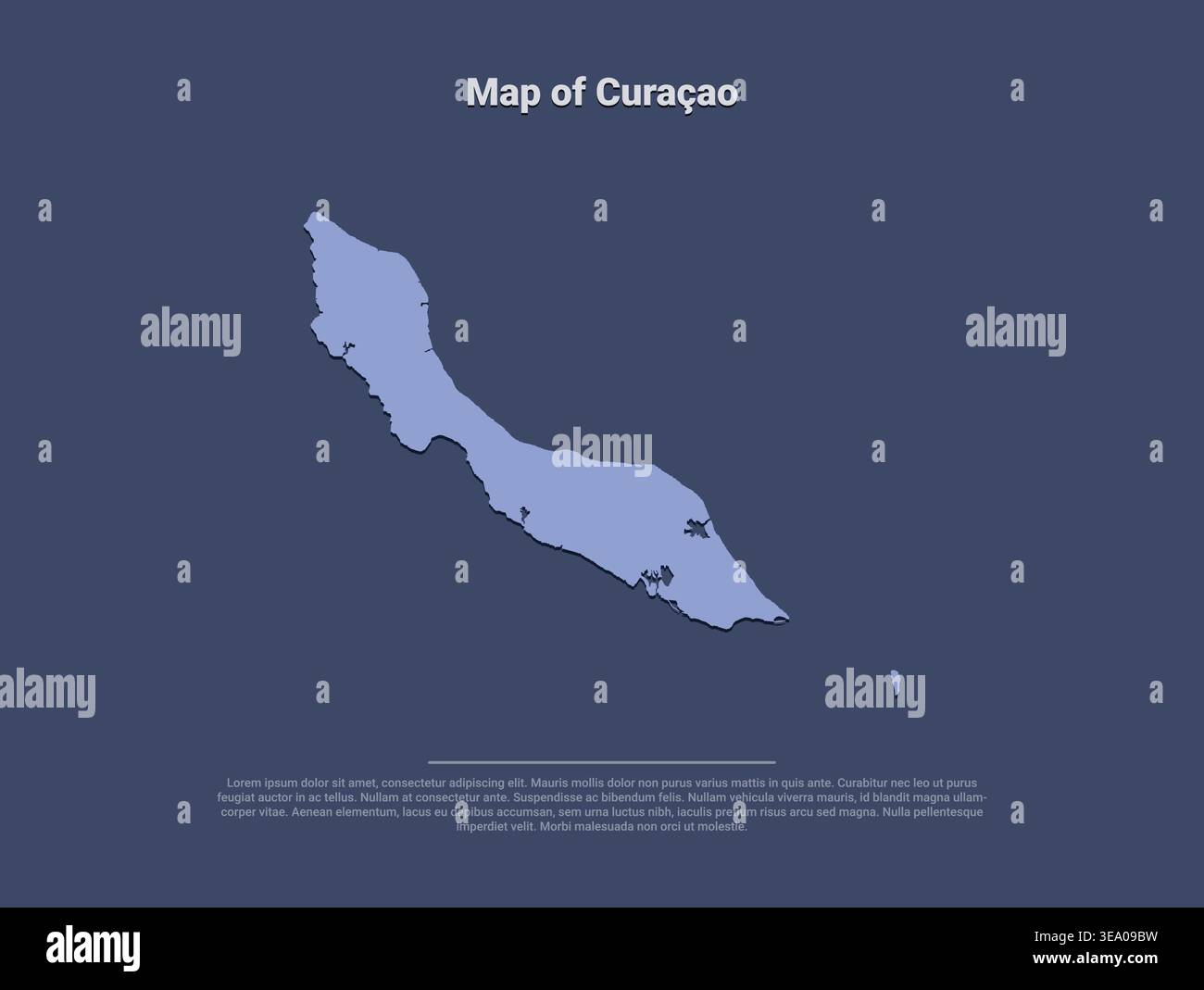 Illustration of Curaçao map Stock Vector