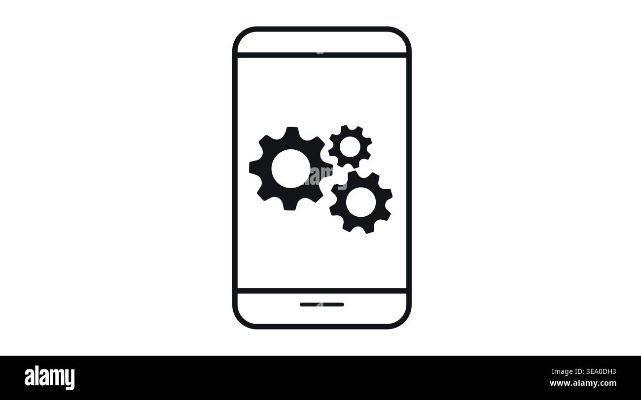 Smartphone settings and mobile optimization icon Stock Vector