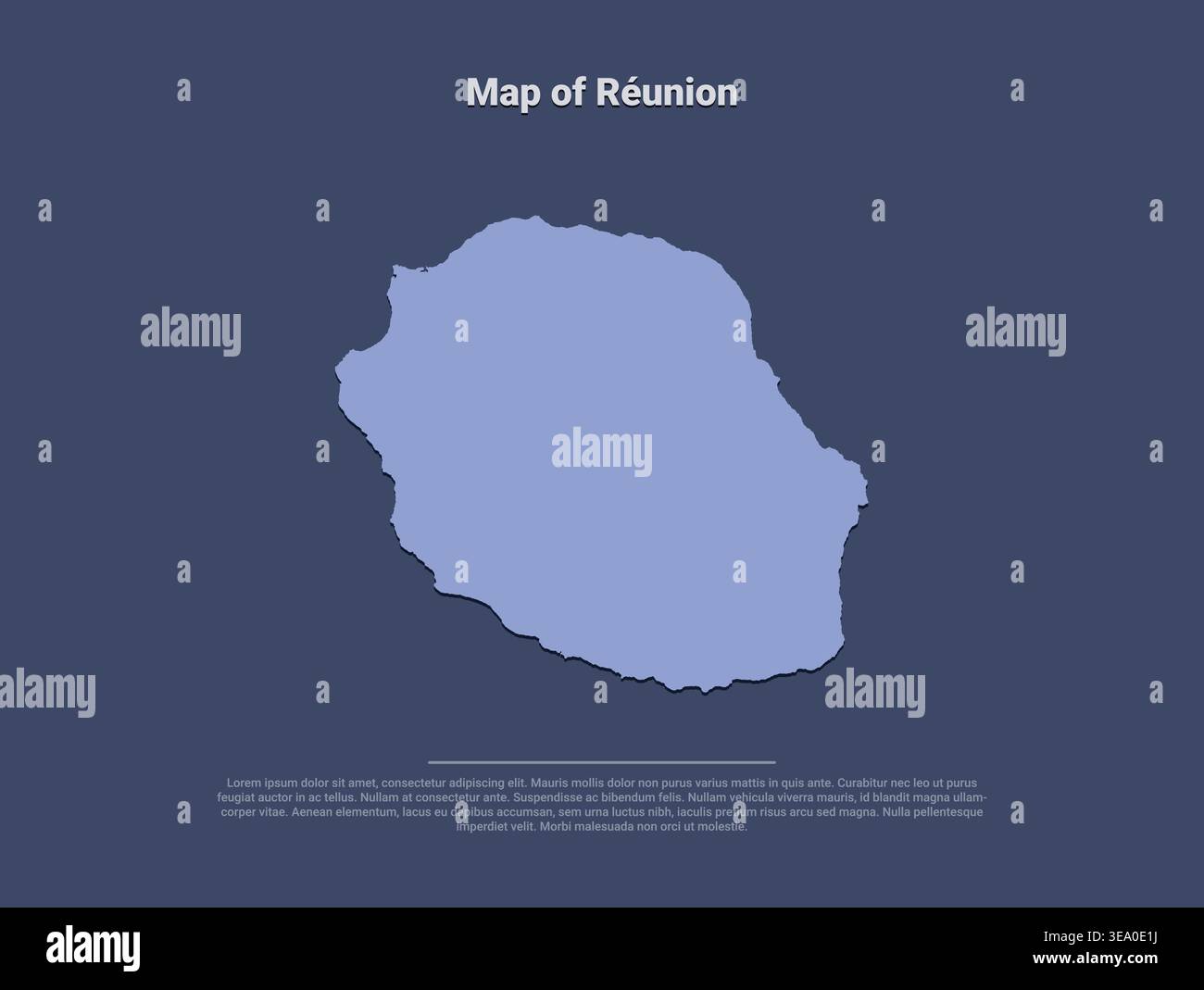 Illustration of Réunion map Stock Vector