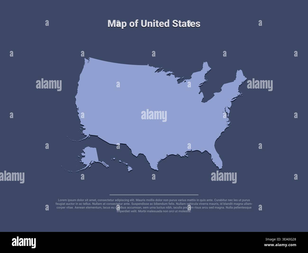 High quality map of United States with clear borders geographic details