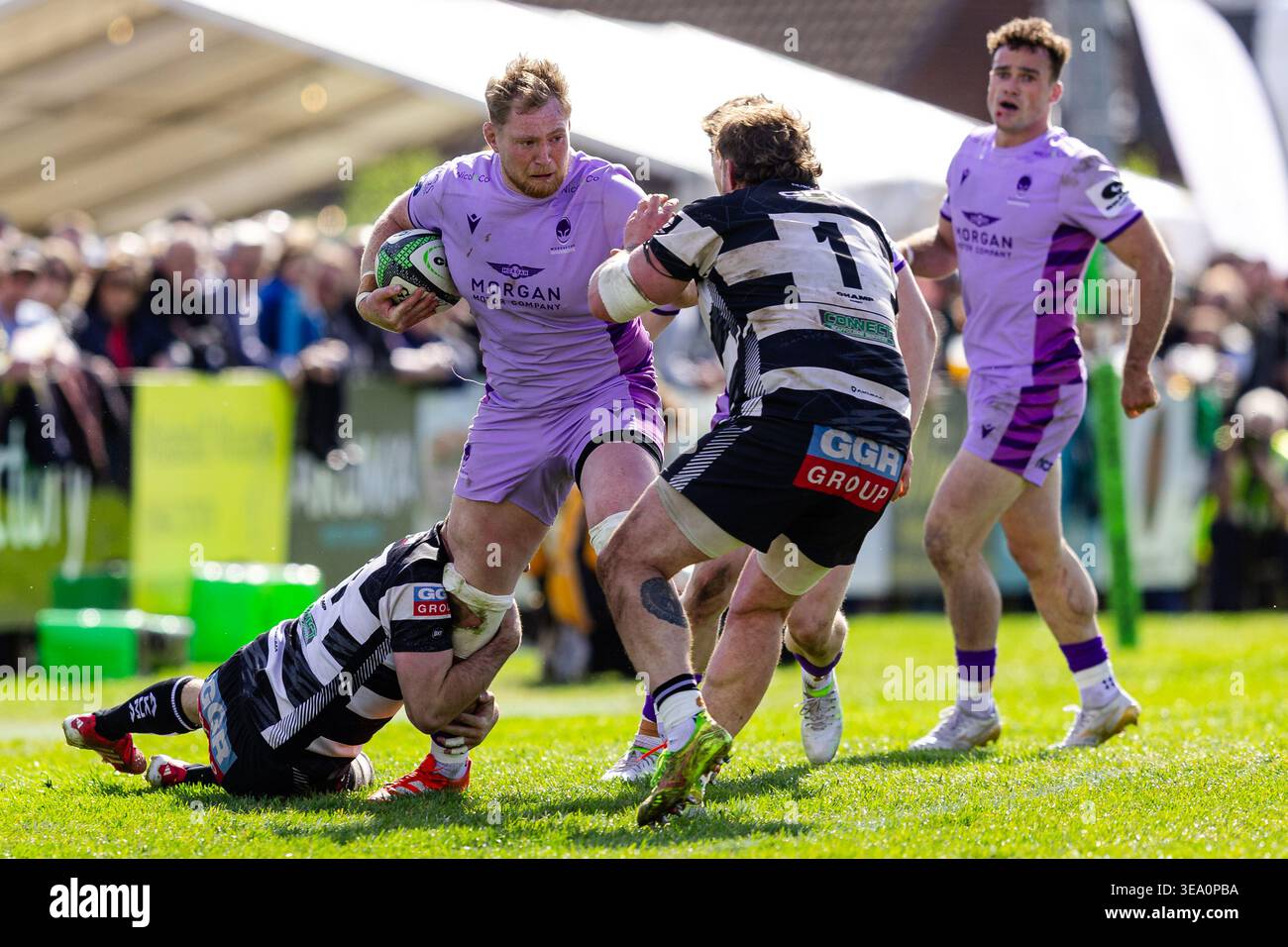 Thame, England, 18 April 2026 Hallam Chapman of Worcester Warriors is ...