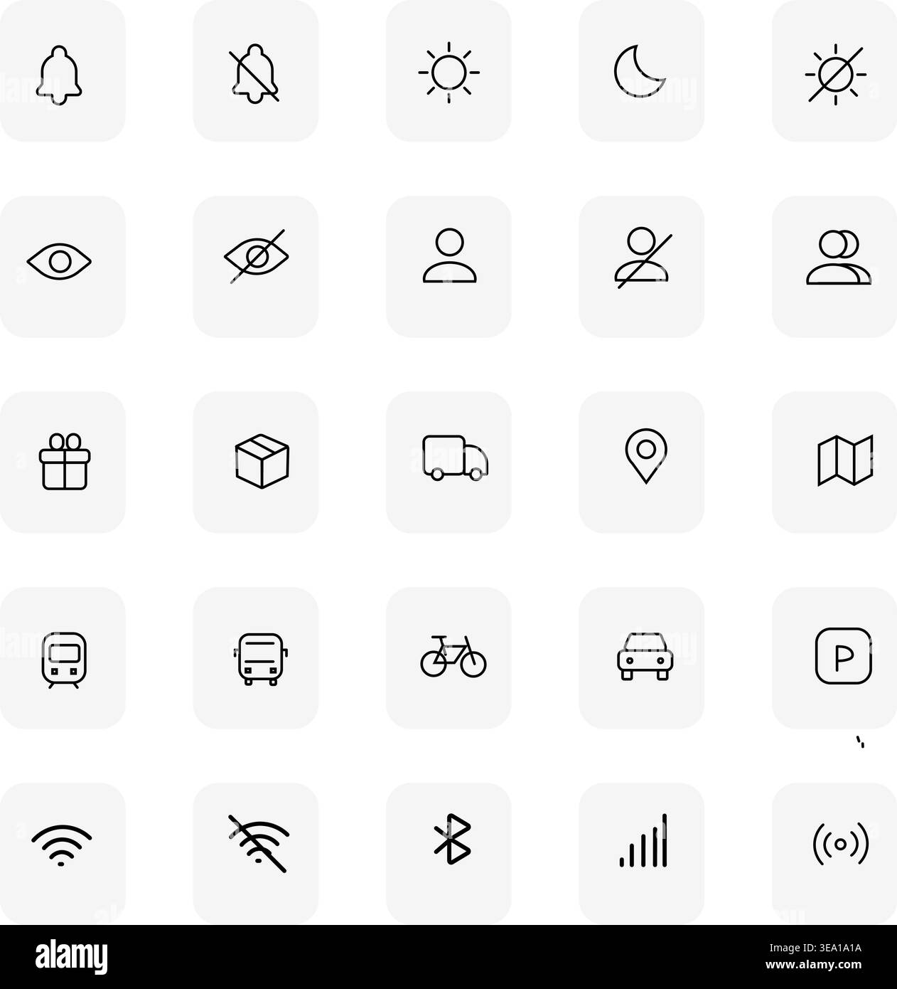 UI Icons Collection – Modern Interface Elements for Web, App and Dashboard Design Stock Vector