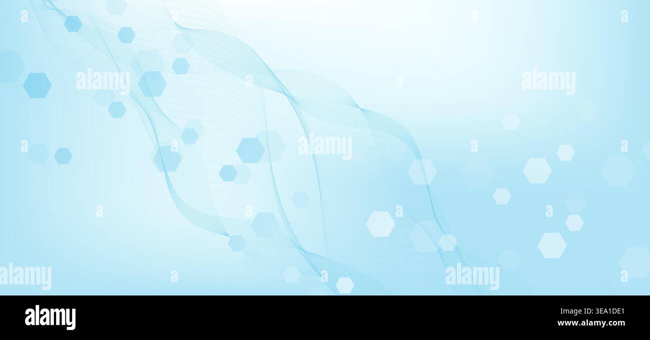 Hexagonal abstract background. Big Data Visualization. Global network connection. Medical, technology, science background. Vector illustration. Stock Vector