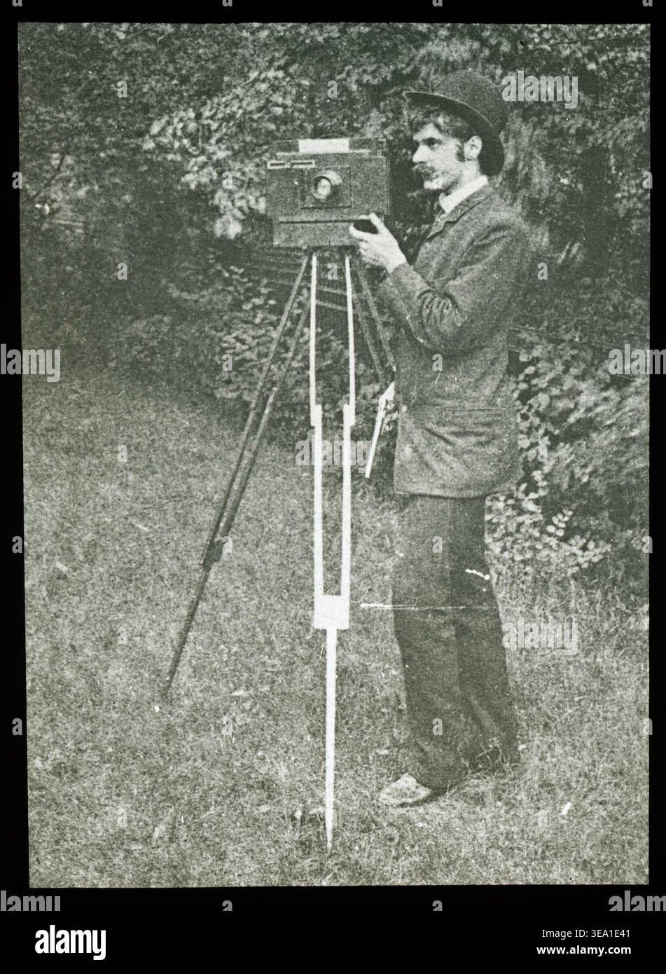 Self-Portrait with camera, tripod and pistol by Alfred Stieglitz, 1886 ...