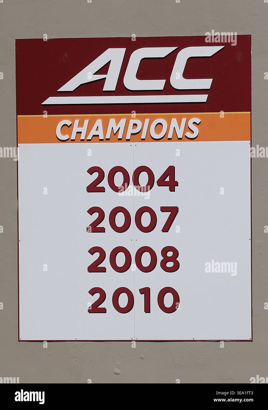 BLACKSBURG, VA - APRIL 18: ACC Champions sign prior to the Virginia ...