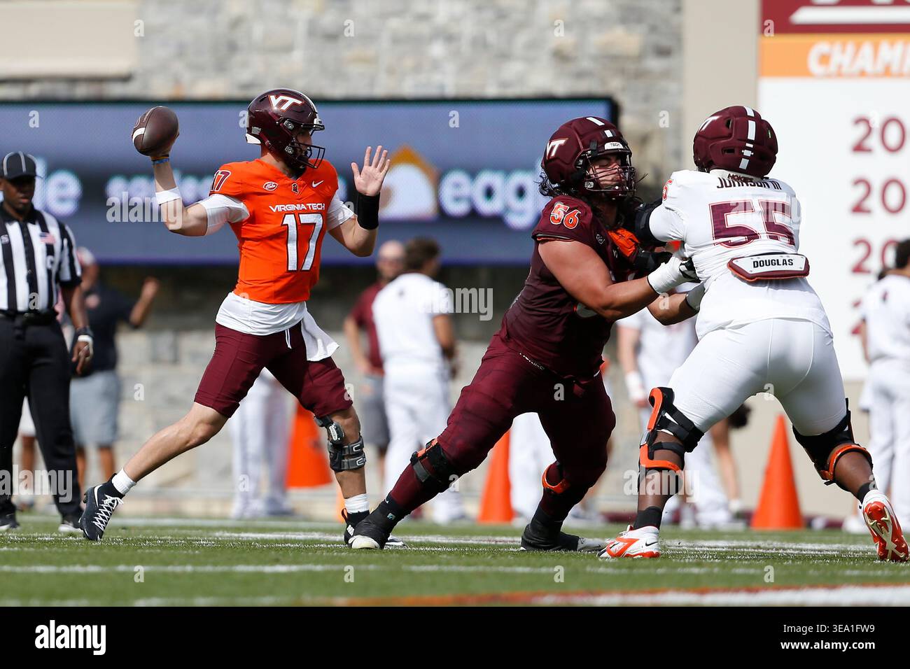 BLACKSBURG, VA - APRIL 18: Virginia Tech Hokies offensive lineman Layth ...