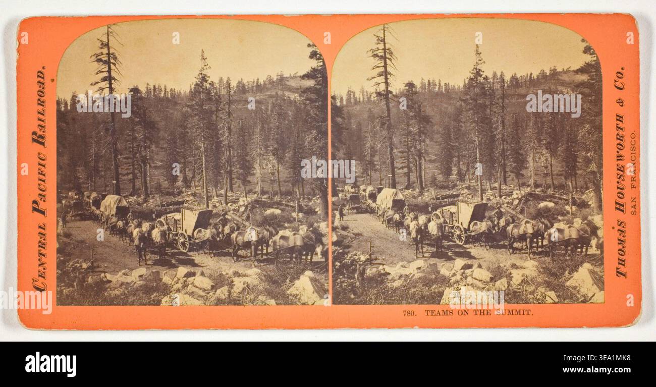 Train In 1867 Teams on the Summit, No. 780 from the series Central Pacific Railroad ...