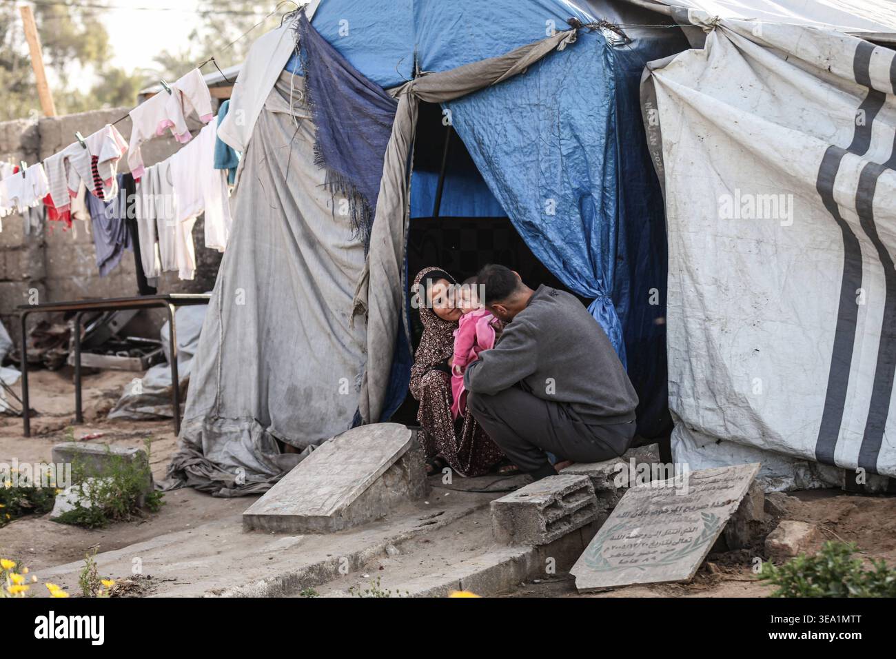 Palestinian Khaled Ismail al-Za anin lives in a dilapidated tent inside ...