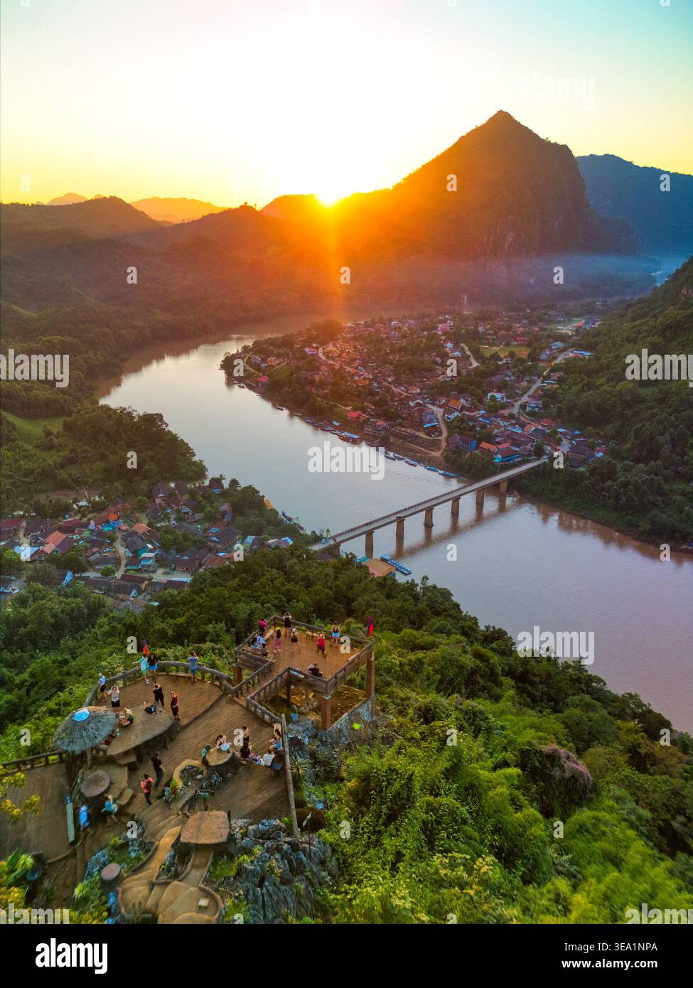 Nong khiaw laos sunset hi-res stock photography and images - Alamy