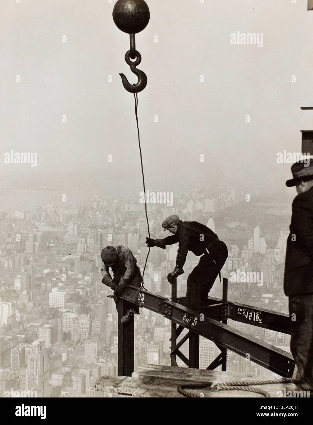 Statue Hoisting High on the Empire State Building, N.Y. by Lewis Wickes Hine, 1930 ...