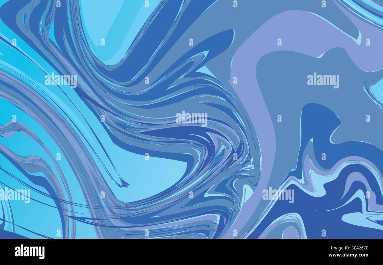 Abstract blue swirls and fluid shapes create a dynamic and flowing ...