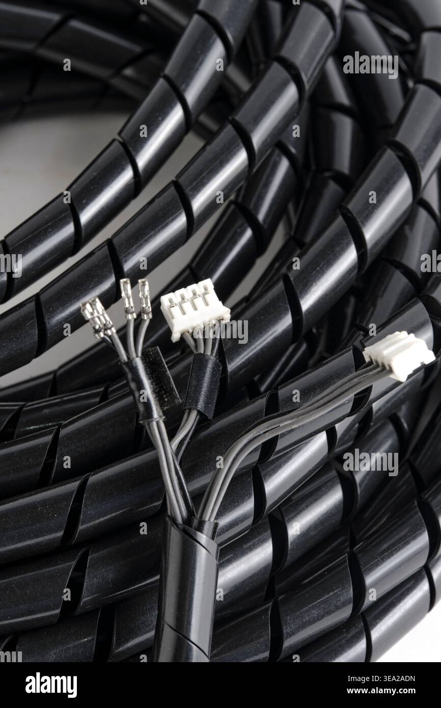Detailed shot small electronic pins and plastic housing connectors ...