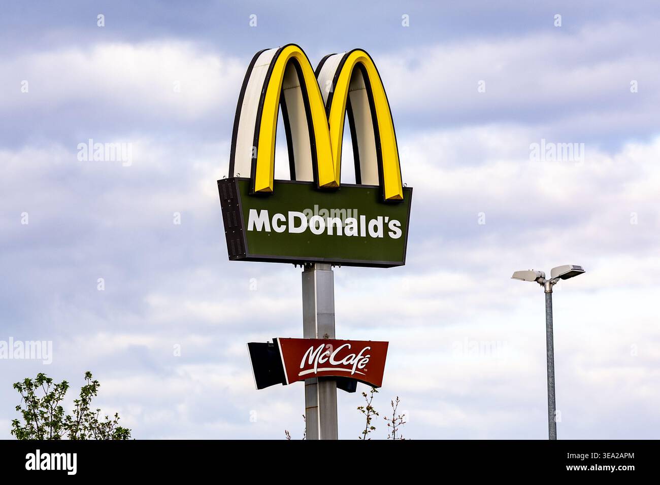 The McDonald's Golden Arches logo is seen on a sign outside of the