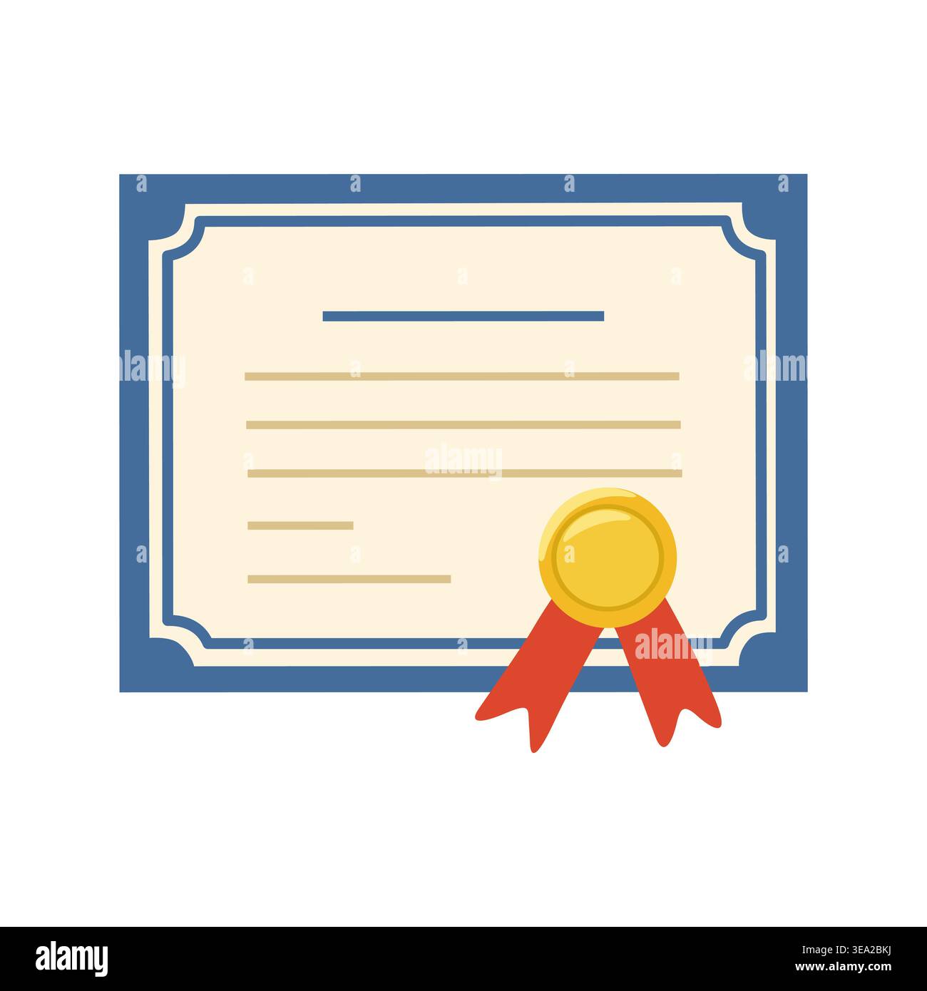 Certificate Diploma Award Flat Style Illustration Stock Vector