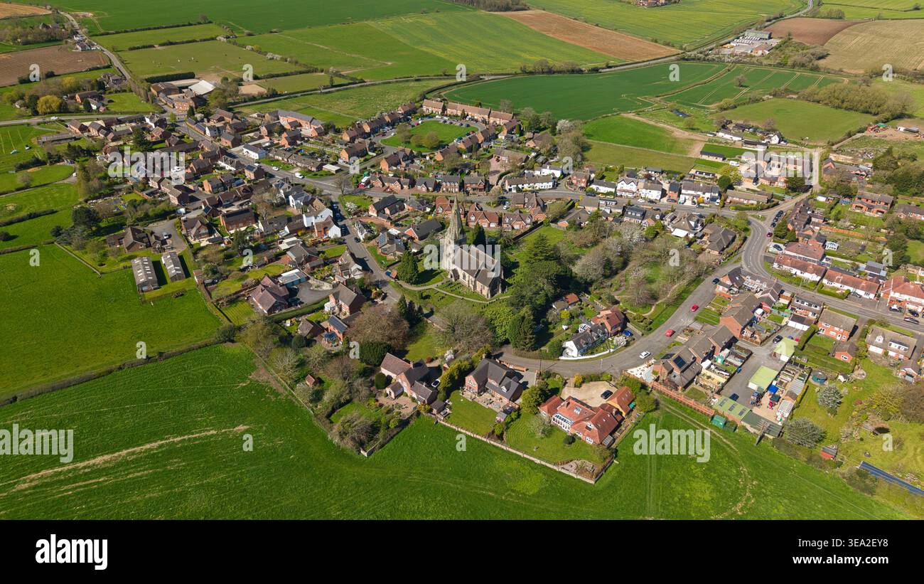 Aerial view of the historic village of Nailstone featuring All Saints ...