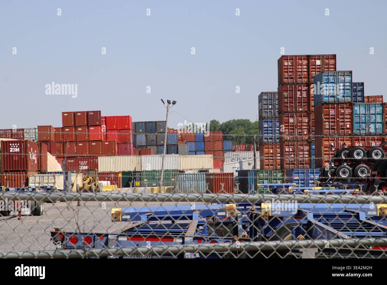 Its Container Terminal Shipping containers are stacked high at the ConGlobal depot in Memphis ...