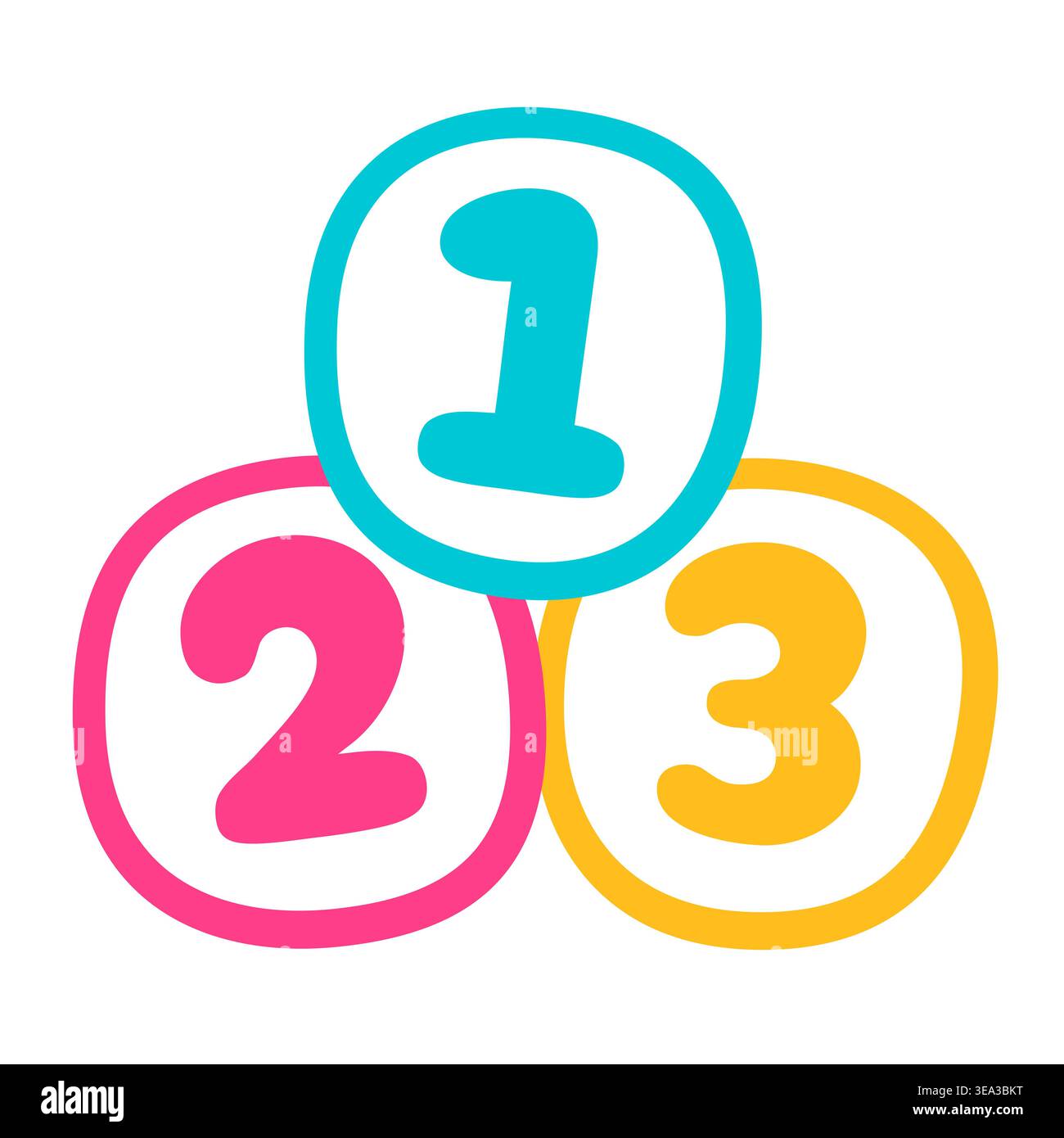 123 cartoon icon hi-res stock photography and images - Alamy