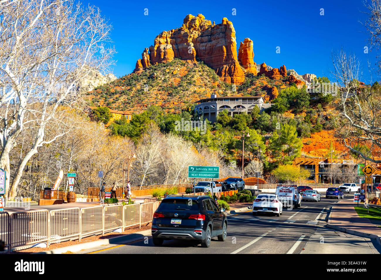 Sedona, AZ, USA - February 03, 2026: Downtown Sedona buildings sit ...